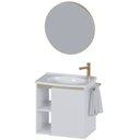 Ver imagem 2 de Kit Banheiro em Aço Jatoba 50 Branco c/Lavatório