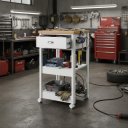 Ver imagem 1 de Carrinho de Ferramentas com Rodizios e 1 Gaveta 44cm Móvel na Caixa