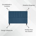 Ver imagem 2 de Cabeceira Decorativa Elen para Cama Queen 160 Cm Suede Azul-marinho Suede