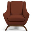 Ver imagem 4 de Kit 2 Poltronas Base Madeira Juliet B-235 Linho Laranja