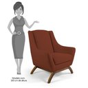 Ver imagem 2 de Kit 2 Poltronas Base Madeira Juliet B-235 Linho Laranja