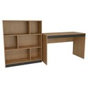 Ver imagem 1 de Mesa Escrivaninha e Estante para Escritorio B28 Mel Preto Novam
