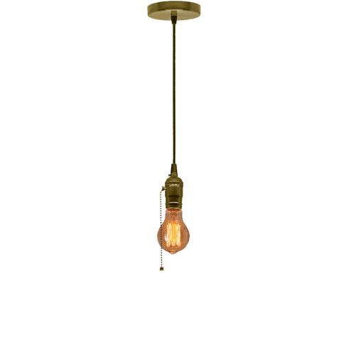 Luminária Pendente Cozinha Slim Vintage Corrente C/lamp Carb Cor:bronze;lâmpada:a19-110v