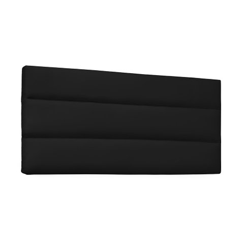 Cabeceira Painel La Italiana Para Cama Box King 195 cm Corino Preto - D’Rossi