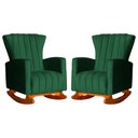 Ver imagem 1 de Kit 2 Poltrona Decorativa Melinda Balanço Veludo Verde - Fm