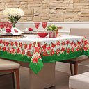 Ver imagem 1 de Toalha de Mesa Quadrada 150x150cm Digital Flores de Natal - Linha K Estampado