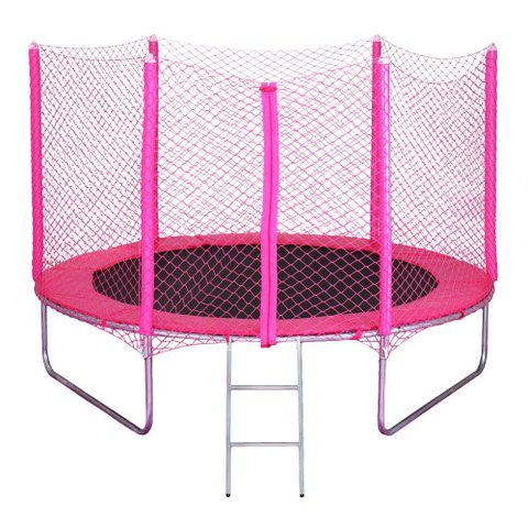 Cama Elástica Pula Pula 2,44 M Infantil Rosa Pink 100% Nacional Suporta até 235 Kg