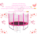 Ver mais imagens de Cama Elástica Pula Pula 2,44 M Infantil Rosa Pink 100% Nacional Suporta até 235 Kg