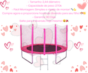 Ver mais imagens de Cama Elástica Pula Pula 2,44 M Infantil Rosa Pink 100% Nacional Suporta até 235 Kg