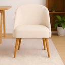 Ver imagem 1 de Banqueta Poltrona Lua Bege para Recepção Atendimento Penteadeira