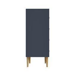 Comoda 4 Gavetas Amber Azul Petroleo Frente Ebano Genialflex - 7