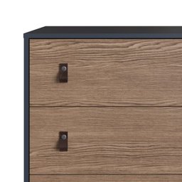 Comoda 4 Gavetas Amber Azul Petroleo Frente Ebano Genialflex - 9