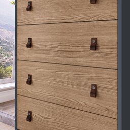 Comoda 4 Gavetas Amber Azul Petroleo Frente Ebano Genialflex - 10