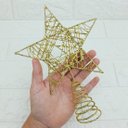 Ver imagem 3 de Ponteira Estrela Gliter Dourado Enfeite Árvore de Natal 24cm
