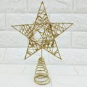 Ver imagem 2 de Ponteira Estrela Gliter Dourado Enfeite Árvore de Natal 24cm