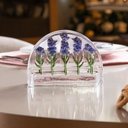 Ver imagem 4 de Porta Guardanapos de Mesa em Cristal Lavanda Hand Painting - Lyor