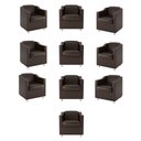 Ver imagem 1 de Kit 10 Poltronas Decorativas Recepção Sala Courino Marrom