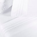 Ver imagem 2 de Jogo Cama Lençol Honore Solteiro Micro Percal 200 Fios C/ Detalhes Bordados 3 Peças - Branco Neve