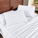 Ver imagem 1 de Jogo Cama Lençol Honore Solteiro Micro Percal 200 Fios C/ Detalhes Bordados 3 Peças - Branco Neve
