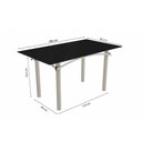 Ver imagem 4 de Sala de Jantar Completa Elba Tampo Madeirado C/ Vidro 160cm e 6 Cadeiras Florença Niquel/preto -