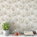 Ver imagem 2 de Papel de Parede Floral 3d em Tons Areia - 1,50x0,50m