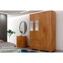 Ver imagem 1 de Guarda Roupa 4 Portas (2 C- Espelho) e 3 Gavetas C- Pés Encanto-berlim Cumaru - Novo Horizonte