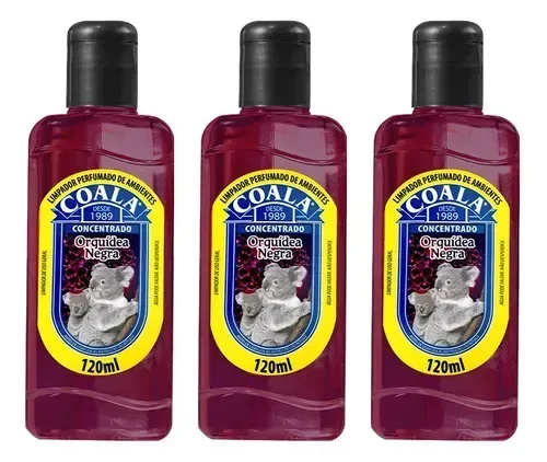 Ver imagem 1 de Kit 3 Desinfetante Concentrado de Ambiente 120ml Coala Orquídea Negra
