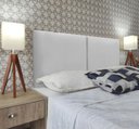 Ver imagem 2 de Cabeceira Modular Estofada para Cama Luxo Clean Corino Rbl:solteiro Tradicional/branco