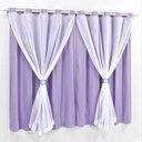 Ver imagem 1 de Cortina 4 Mts Sala Quarto Malha com Voal Trilho Suisso Baratissima Lilás