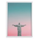 Ver imagem 1 de Quadro Cristo Redentor - Candy Colors 33x24cm - com Vidro:moldura Branca