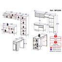 Ver imagem 3 de Armário de Cozinha Modulado com Bancada Americana Multimóveis Mp2209 Preto/dourado