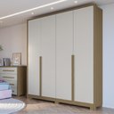 Ver imagem 1 de Guarda Roupa Solteiro 4 Portas New Guarapari - Carvalho/offwhite
