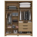 Ver imagem 2 de Guarda Roupa Solteiro 4 Portas New Guarapari - Carvalho/offwhite