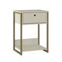 Ver imagem 2 de Mesa de Cabeceira Industrial Anubis 1 Gaveta Off White - Pnr Móveis