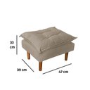 Ver imagem 4 de Poltrona de Amamentação com Puff Quarto Bebê Leticia Suede Bege Escuro