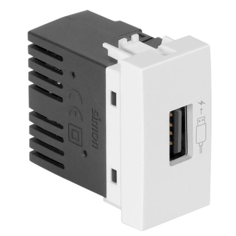 Módulo Tomada USB Linha 30-35 Carregador 1.5A Bivolt Rápido Inteligente Branco Simon
