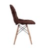 Kit 4 capas Cadeira Eiffel Charles Eames Wood Pelucia Marrom - 2