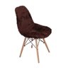 Kit 4 capas Cadeira Eiffel Charles Eames Wood Pelucia Marrom - 1