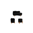 Ver imagem 2 de Kit Decorativo Sofá Curvo Orgânico + 01 Puff e Poltrona Luna Veludo Preto - Montanaris Decor