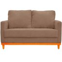 Ver imagem 1 de Sofa Berlim 2 Lugares Base de Madeira Tecido Impermeavel Bege Escuro