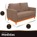 Ver imagem 6 de Sofa Berlim 2 Lugares Base de Madeira Tecido Impermeavel Bege Escuro