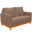 Ver imagem 3 de Sofa Berlim 2 Lugares Base de Madeira Tecido Impermeavel Bege Escuro