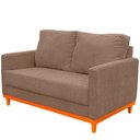 Ver imagem 4 de Sofa Berlim 2 Lugares Base de Madeira Tecido Impermeavel Bege Escuro