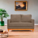 Ver imagem 2 de Sofa Berlim 2 Lugares Base de Madeira Tecido Impermeavel Bege Escuro