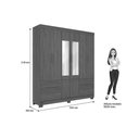 Ver imagem 5 de Guarda Roupa Casal 8 Portas (2 C/ Espelho) e 4 Gavetas C/ Pés Curitiba 8.4 Jatoba/areia - Santos