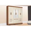 Ver imagem 1 de Guarda Roupa Casal 8 Portas (2 C/ Espelho) e 4 Gavetas C/ Pés Curitiba 8.4 Jatoba/areia - Santos
