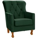 Ver imagem 2 de Kit 2 Poltronas para Sala Decorativas C/ Capitonê Carrara Veludo Verde
