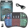 Mini Teclado Mouse Touchpad Wireless Bluetooth Iluminado Wifi Sem Fio I8.LED Tv Smart Box Usb Preto - 1