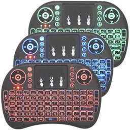 Mini Teclado Mouse Iluminado Led Touchpad Wireless Bluetooth Wifi Sem Fio Tv Smart Box Usb I8 Preto - 2