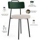 Ver imagem 4 de Kit 04 Cadeiras Decorativa Estofada Sala Jantar Barcelona L02 Facto Verde Musgo Linho Bege - Lyam Ly